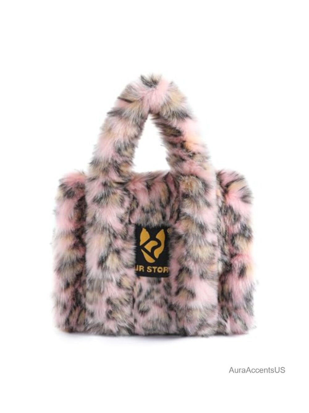 Faux Fur Tote Bag Large Plush Handbag Fuzzy Shoulder Bag Big Capacity